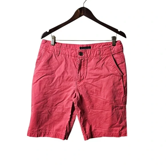 Aeropostale Size 32 Men’s Coral Red Flat Front Chino Dress Shorts Pink - Picture 2 of 7